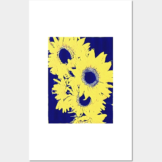 Sunflowers Golden Wall Art by Tovers